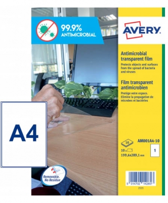 Etichette adesive trasparenti con rivestimento anti-microbico AM001A4 vendita online