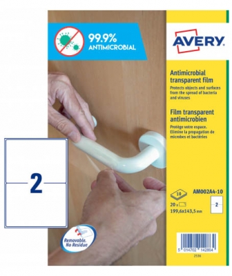 Etichette adesive trasparenti con rivestimento anti-microbico AM002A4 vendita online