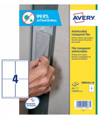 Etichette adesive trasparenti con rivestimento anti-microbico AM004A4 vendita online