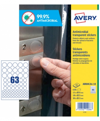 Etichette adesive trasparenti con rivestimento anti-microbico AM00CA4 vendita online