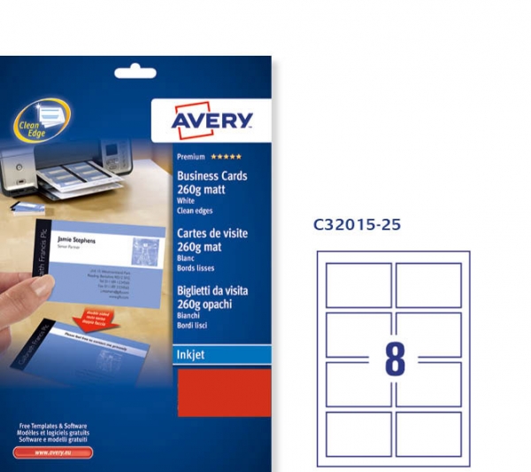 Biglietti da visita Avery Quick Clean C32015-25 vendita online