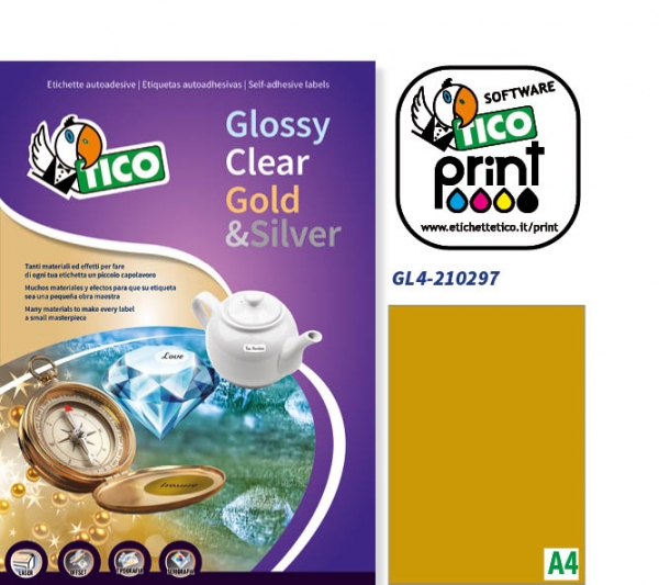 Etichette autoadesive in carta oro satinato serie Gold Line GL4-210297 vendita online