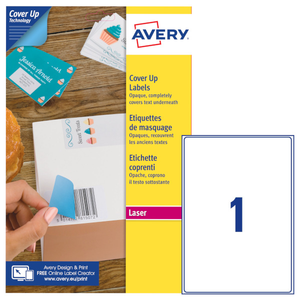 Etichette adesive in carta bianca coprente BlockOUT L4610-25 vendita online