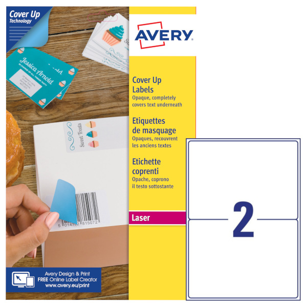 Etichette adesive in carta bianca coprente BlockOUT L4611-25 vendita online