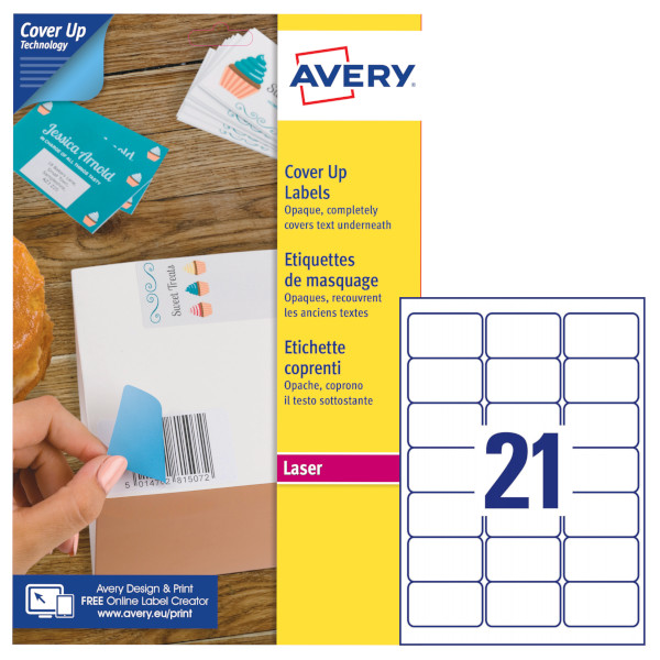 Etichette adesive in carta bianca coprente BlockOUT L4613-25 vendita online