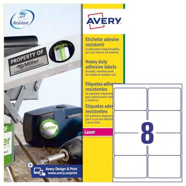 Etichette adesive bianche in poliestere Avery L4715-20 vendita online
