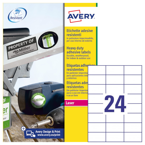 Etichette adesive bianche in poliestere Avery L4718-20 vendita online