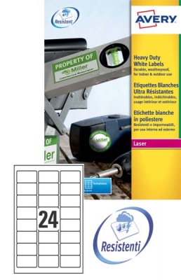 Etichette adesive bianche in poliestere Avery L4773-100 vendita online