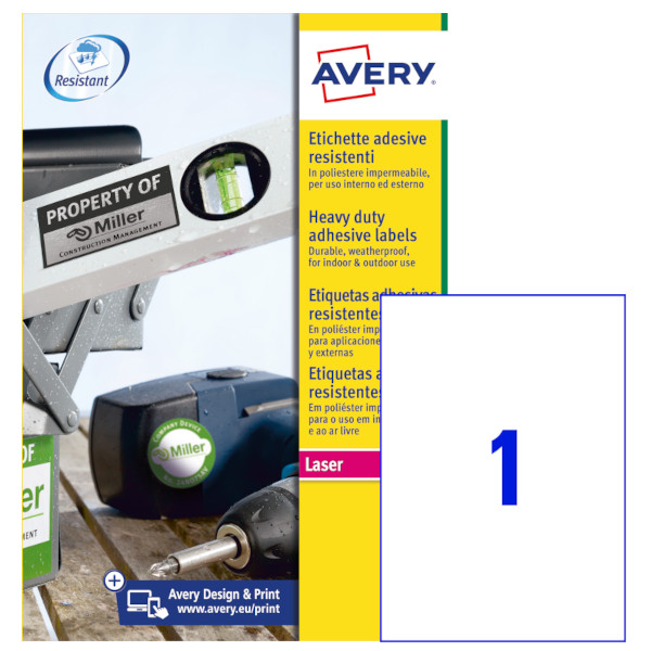 Etichette adesive bianche in poliestere Avery L4775-20 vendita online