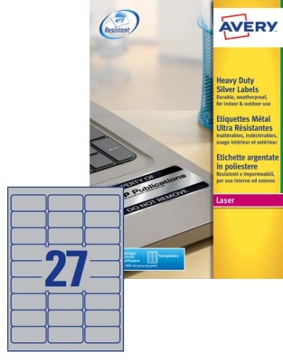 Etichette adesive in poliestere argento Avery L6011-100 vendita online