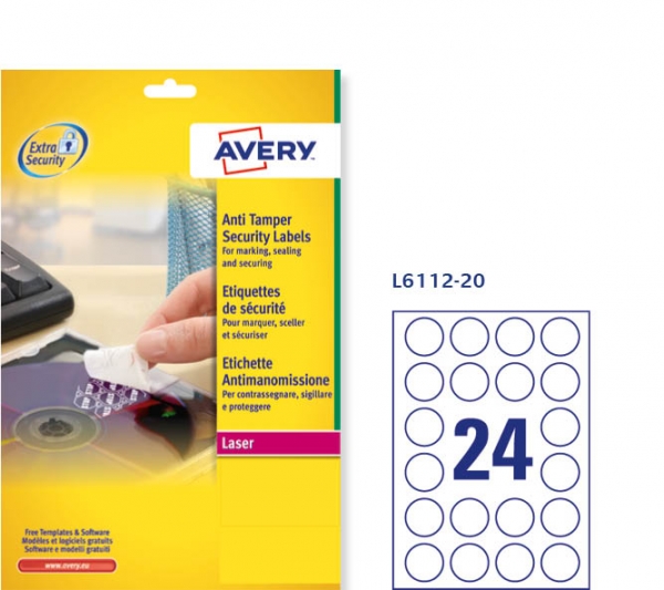 Etichette adesive antimanomissione Avery L6112-20 vendita online