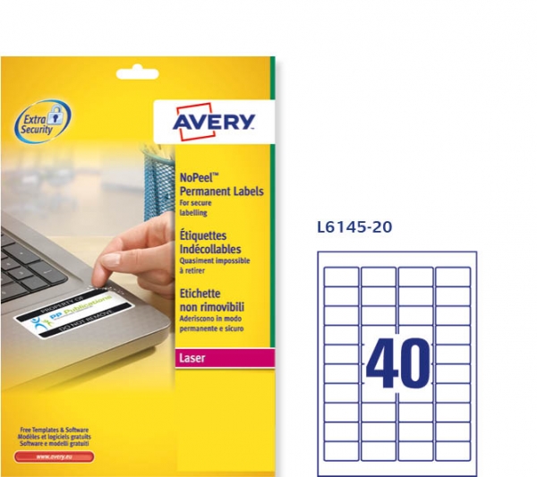 Etichette adesive antimanomissione Avery L6145-20 vendita online