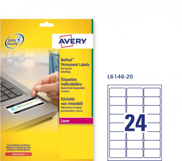 Etichette adesive antimanomissione Avery L6146-20 vendita online