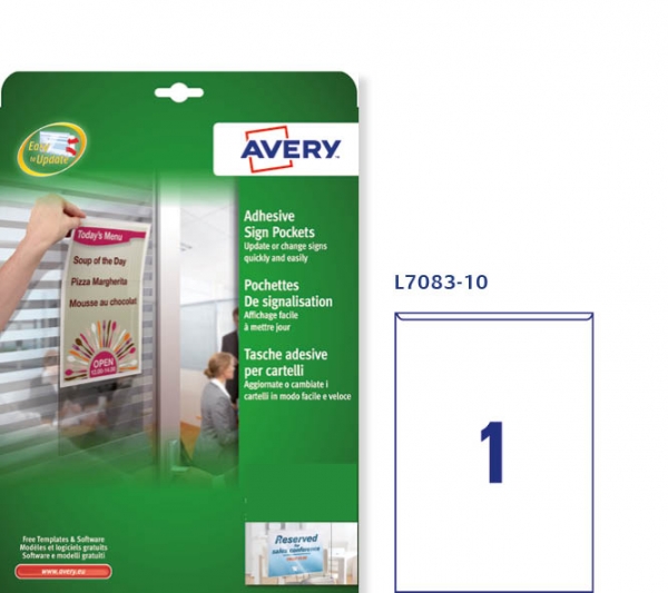 Tasca adesiva per cartelli L7083-10 vendita online