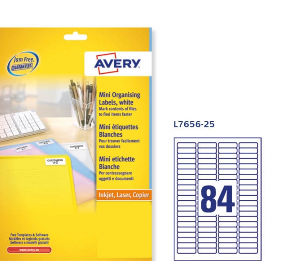 Mini Etichette adesive in carta bianca Avery QuickPeel L7656-25 vendita online