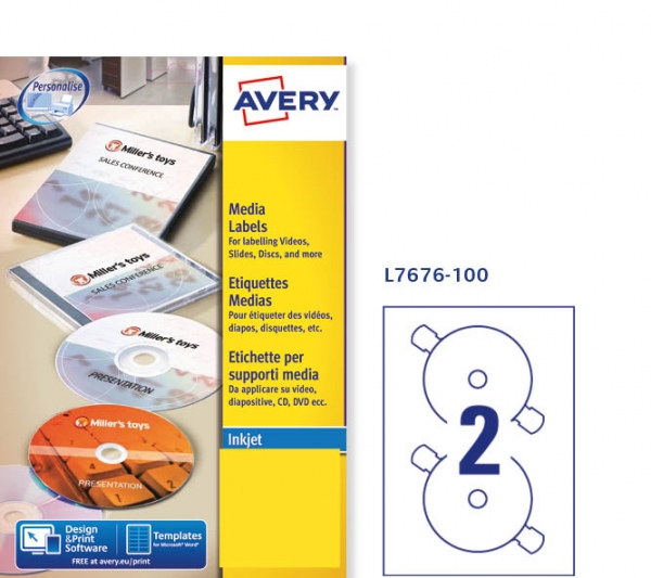 Etichette adesive CD bianche Avery L7676-100 vendita online