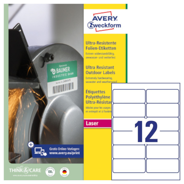 Etichette adesive bianche in polietilene Avery L7913-10 vendita online