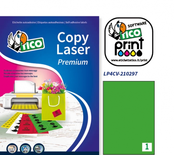 Etichette autoadesive colorate verdi in carta serie Copy Laser Premium LP4CV-210297 vendita online