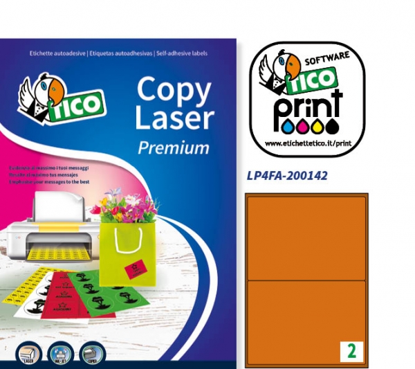Etichette autoadesive arancio fluorescente in carta serie Copy Laser Premium LP4FA-200142 vendita online