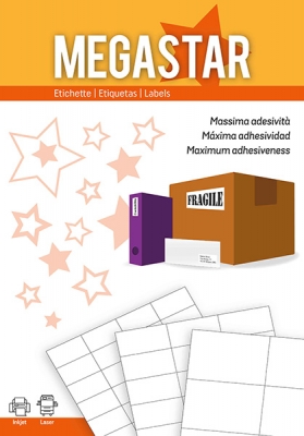 Etichette autoadesive bianche in carta serie Copy Basic Megastar LP4MS-10574