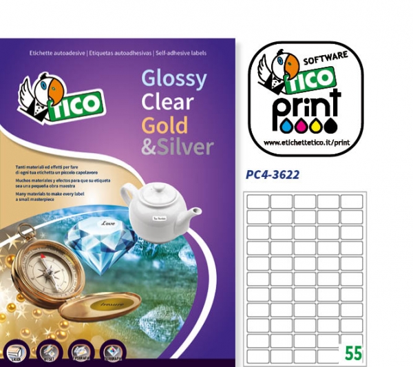 Etichette autoadesive in poliestere trasparente serie Press Clear PC4-3622 vendita online