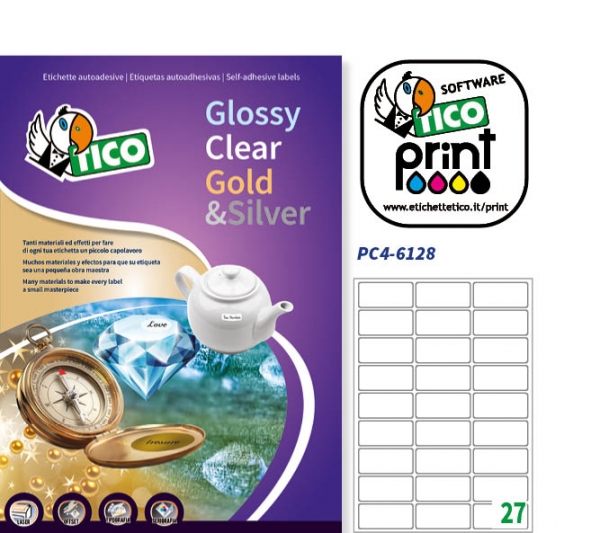 Etichette autoadesive in poliestere trasparente serie Press Clear PC4-6128 vendita online