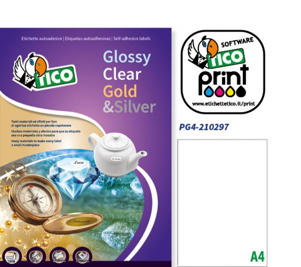 Etichette autoadesive in carta lucida bianca serie Press Glossy PG4-210297 vendita online