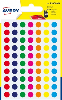 Bollini rotondi colorati in bustina scrivibili a mano PSA08MX vendita online
